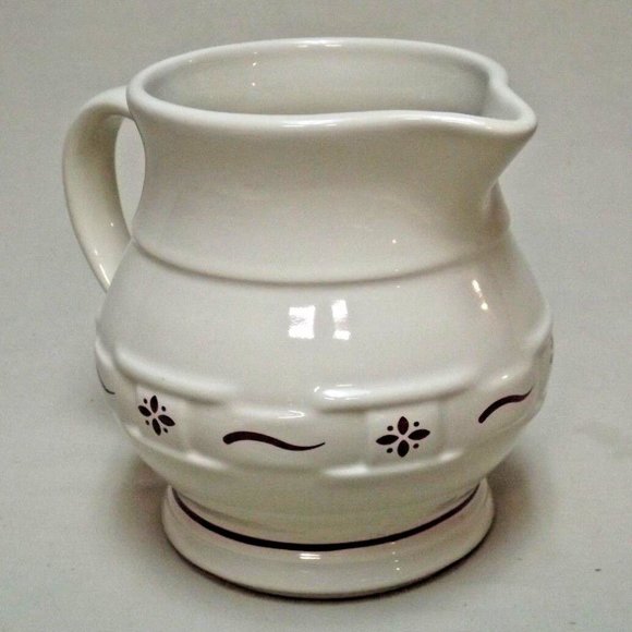 Longaberger Pottery Woven Traditions Traditional Red 1 Quart Juice Pitcher USA - Picture 4 of 8